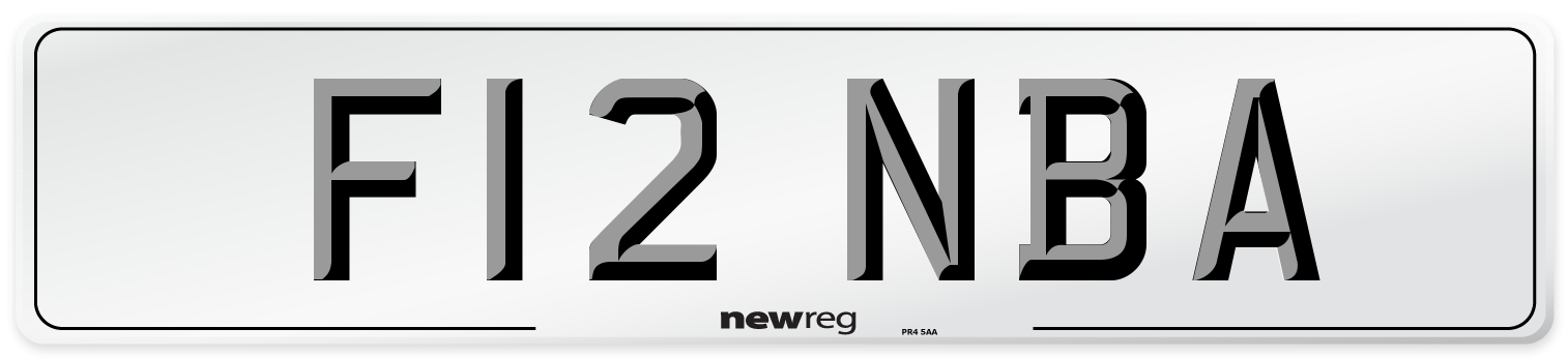 F12 NBA Number Plate from New Reg
